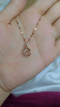 Rose Gold Swan Pendant Necklace