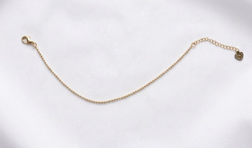 Gold Ball Chain Bracelet with Lobster Clasp