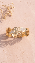 Gold Filigree Bracelet with Crystal Stones