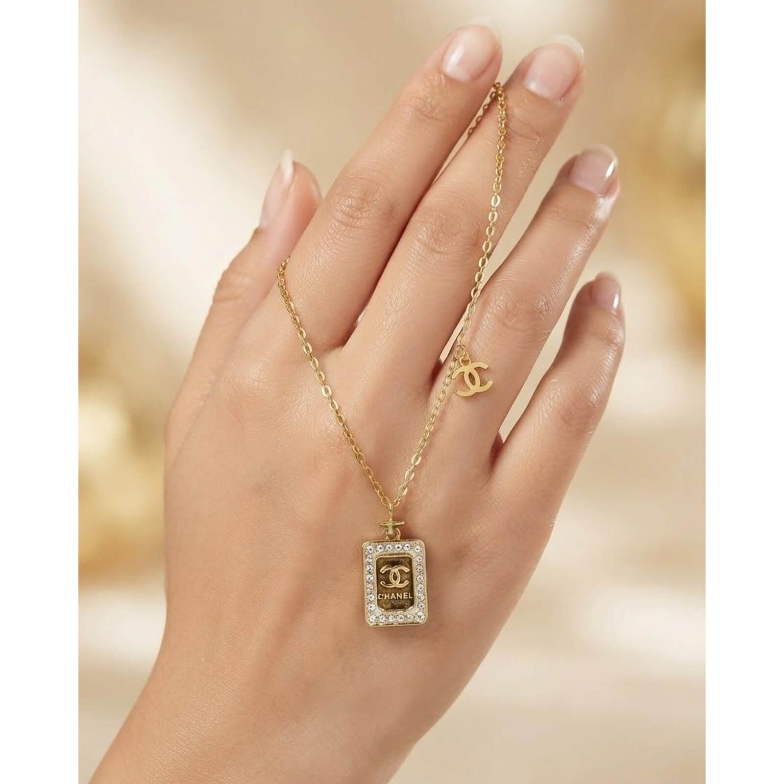Gold Pendant Necklace with Crystal Charm | Zenith Oasis