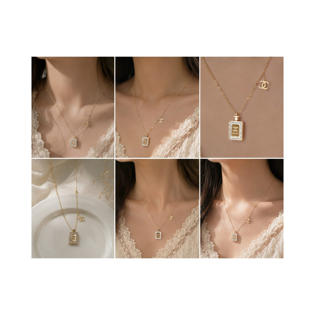 Gold Pendant Necklace with Crystal Charm | Zenith Oasis