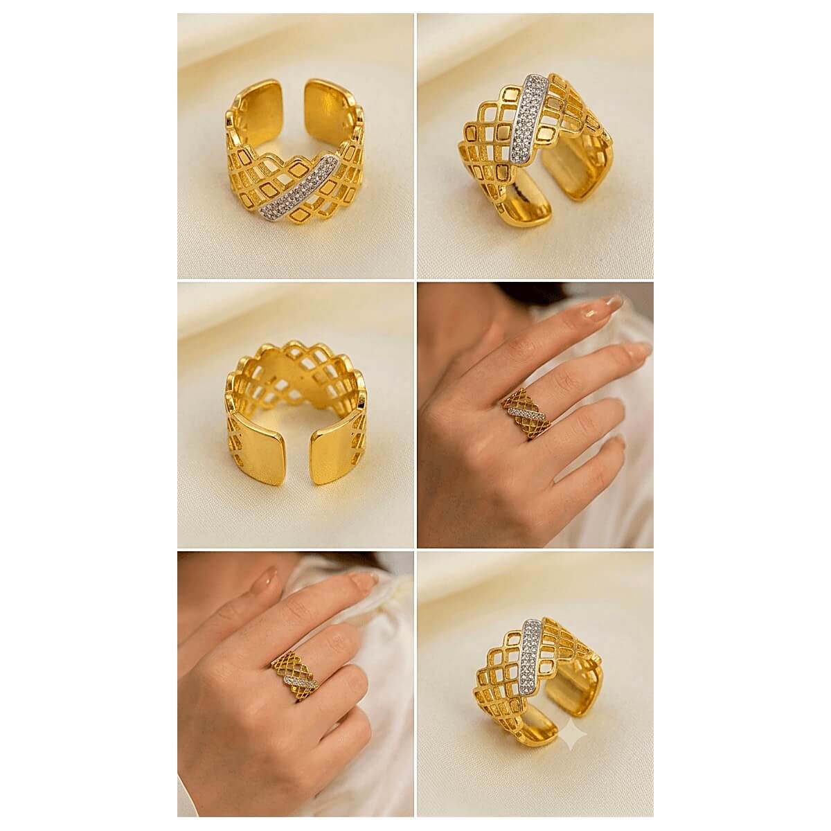Adjustable Gold Plated Ring for Women – Artificial Jewellery