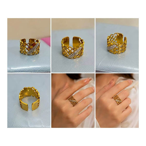 Adjustable Gold Plated Ring for Women – Artificial Jewellery