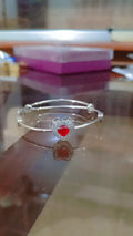 Silver Plated Heart Bangle Bracelet | CZ Crystal Halo | 4 Colors | Women's Jewelry